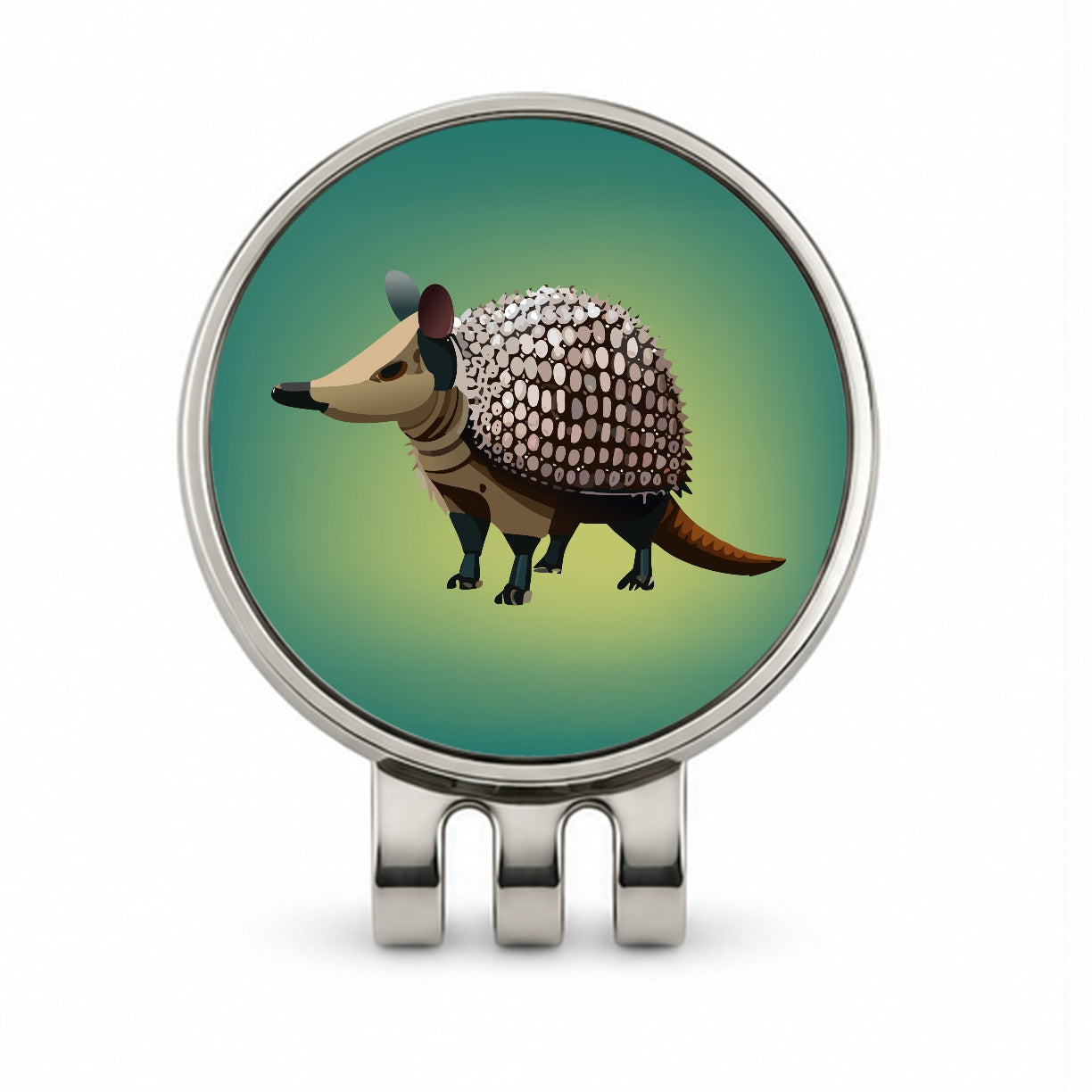 Armadillo Standing Golf Hat Clip with Ball Marker