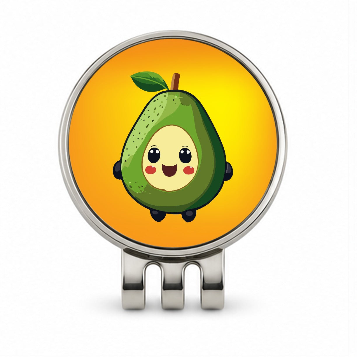Avocado Smiling Funny Golf Hat Clip with Ball Marker