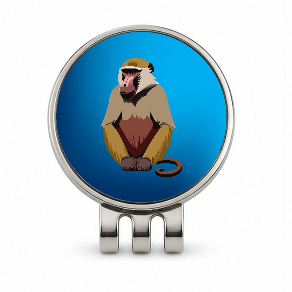 Baboon Primate Africa Golf Hat Clip with Ball Marker