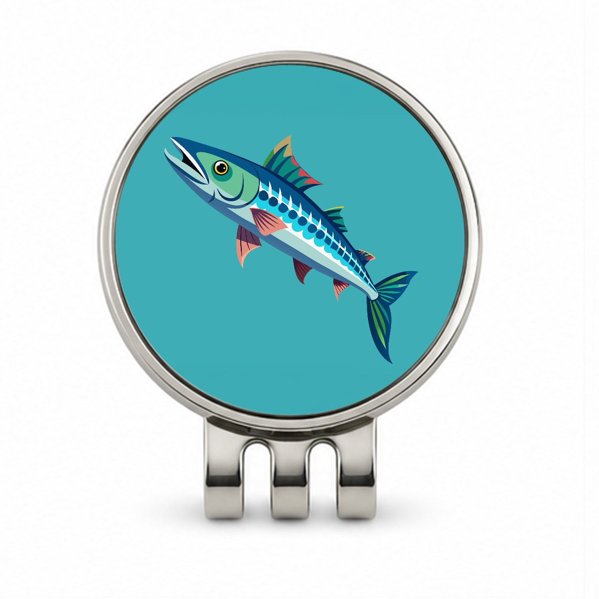 Barracuda Fish Golf Hat Clip with Ball Marker