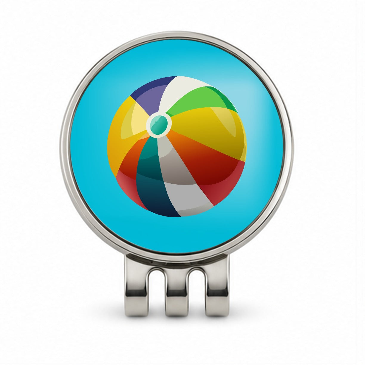 Beach Ball Colorful Golf Hat Clip with Ball Marker