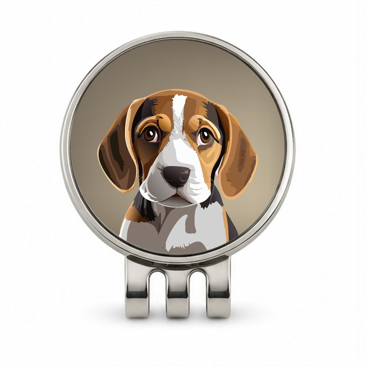 Beagle Dog Staring Golf Hat Clip with Ball Marker