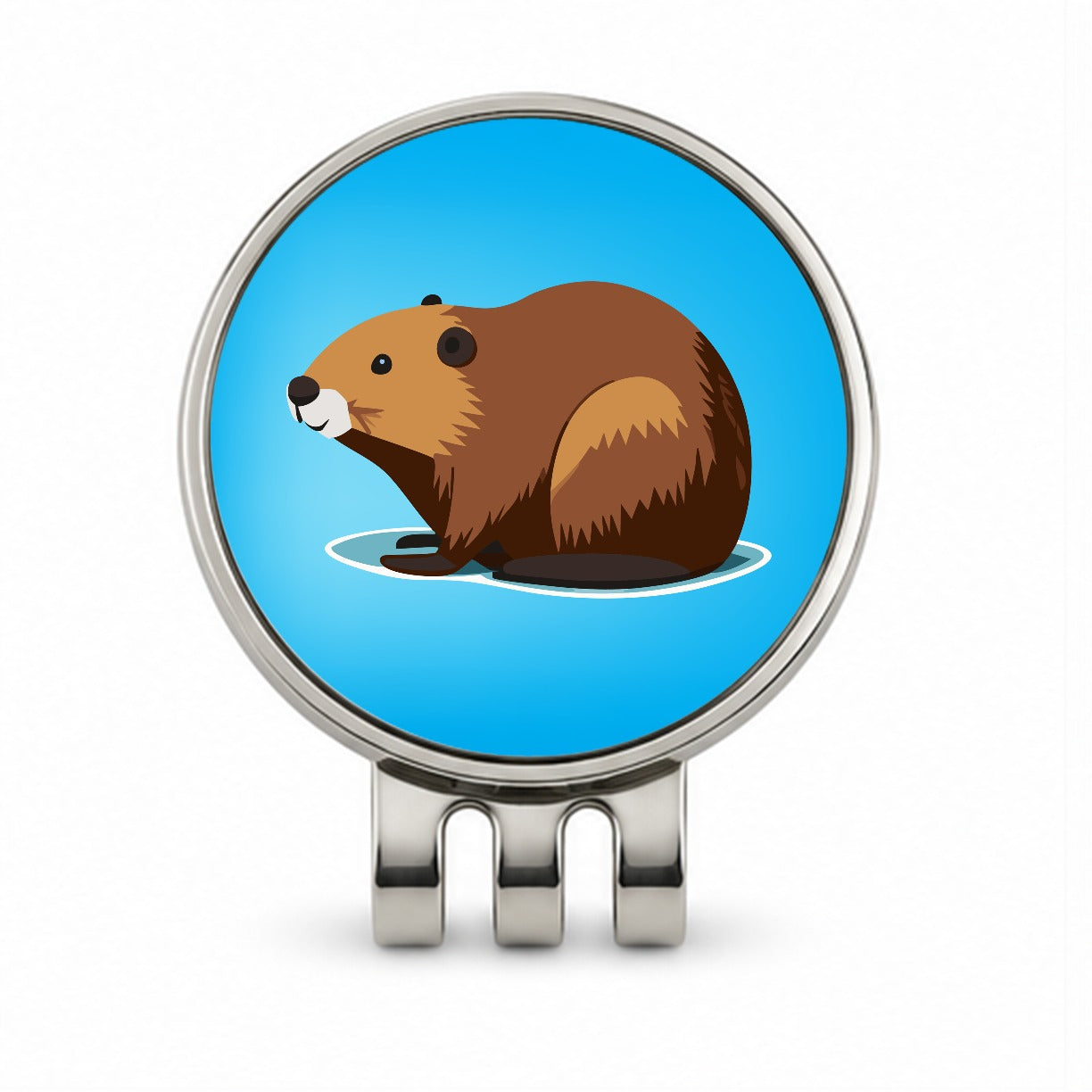 Beaver Cute Profile Golf Hat Clip with Ball Marker