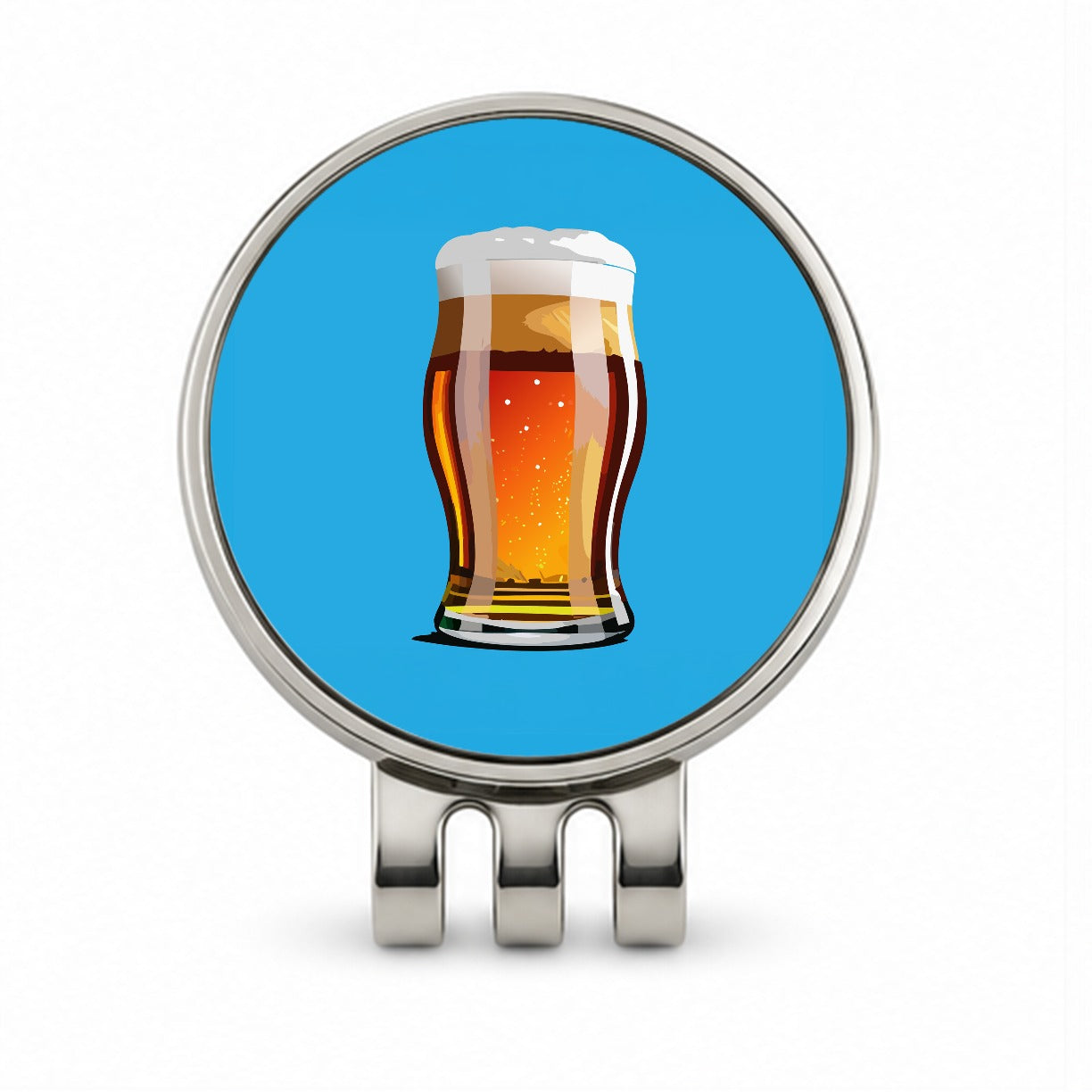 Beer Glass Mug Golf Hat Clip with Ball Marker