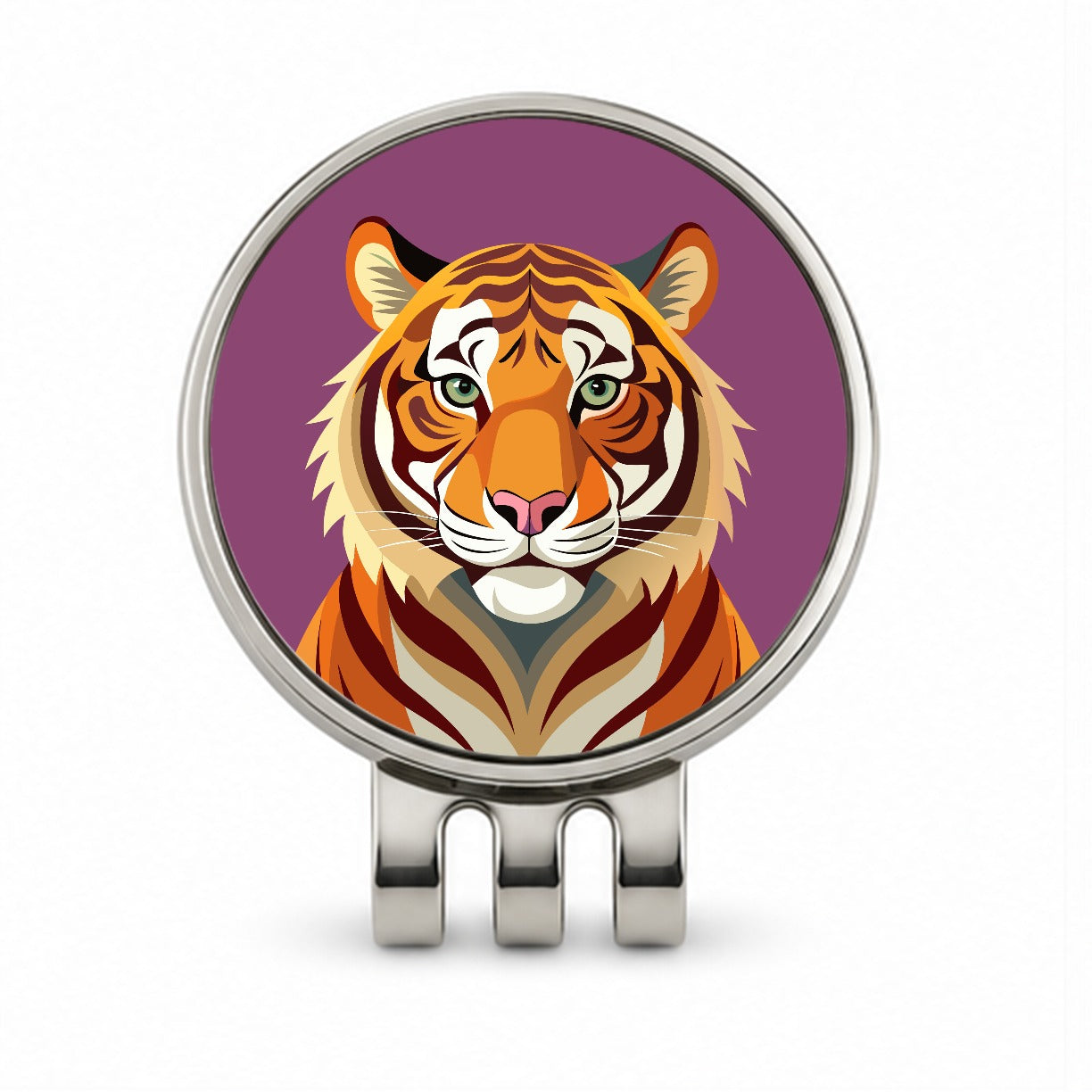 Bengal Tiger Golf Hat Clip with Ball Marker