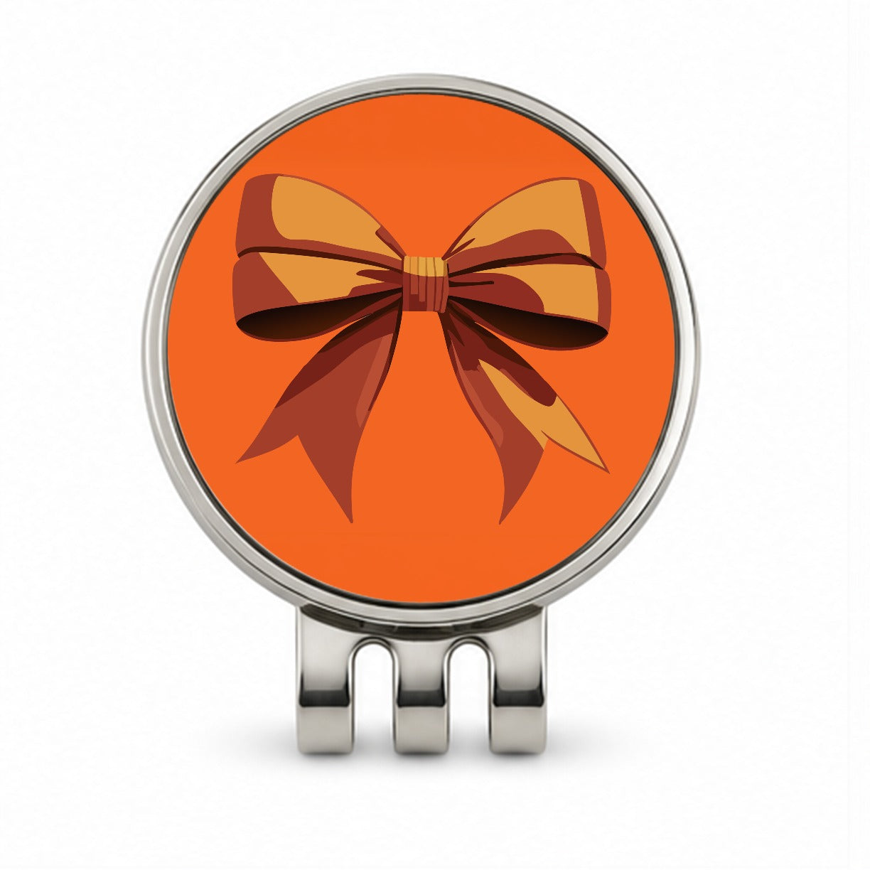 Bow Cheerleading Coquette Orange Golf Hat Clip with Ball Marker