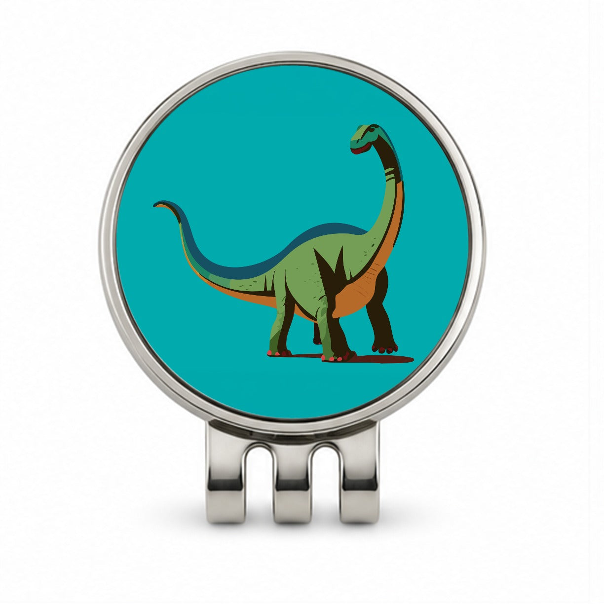 Brontosaurus Dinosaur Golf Hat Clip with Ball Marker