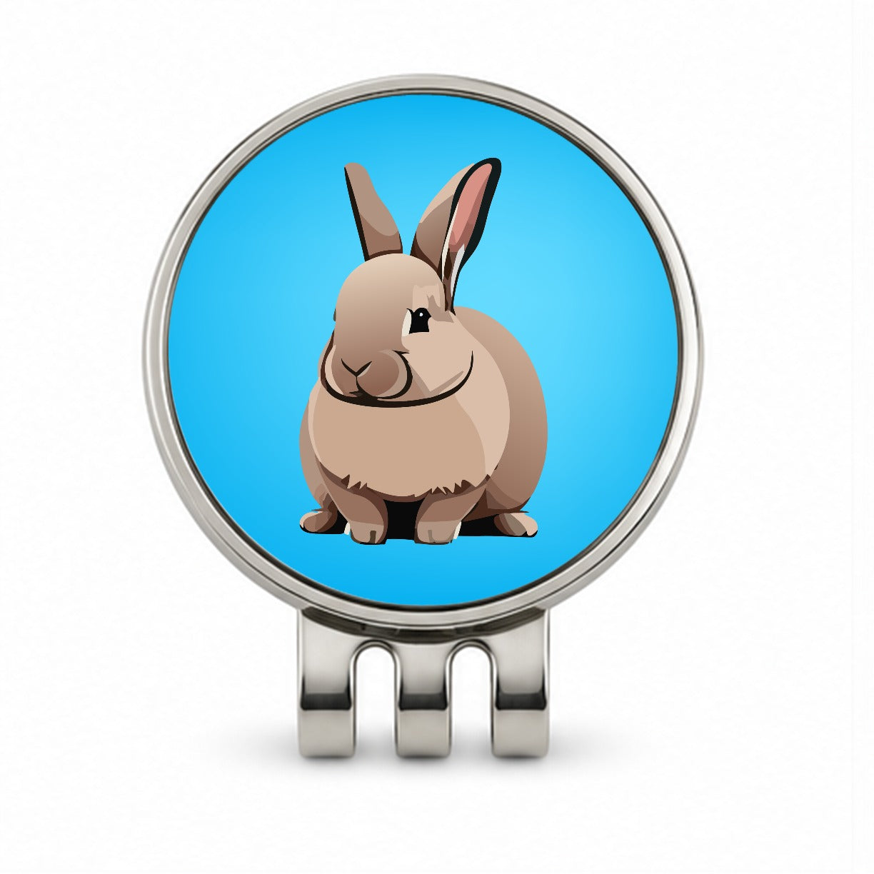 Bunny Rabbit Brown Golf Hat Clip with Ball Marker