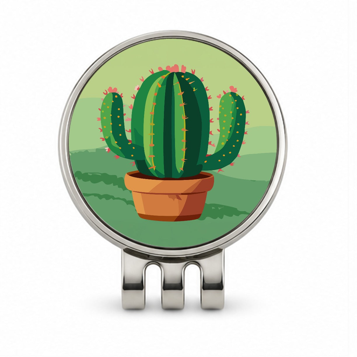 Cactus Green Golf Hat Clip with Ball Marker