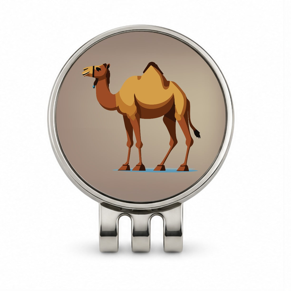 Camel Standing Golf Hat Clip with Ball Marker