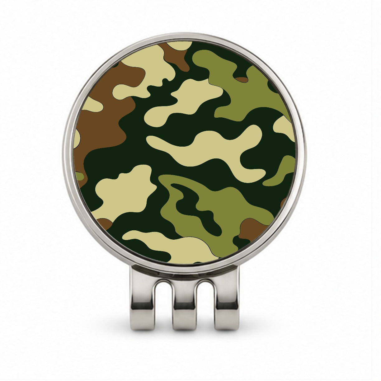 Camouflage Pattern Golf Hat Clip with Ball Marker