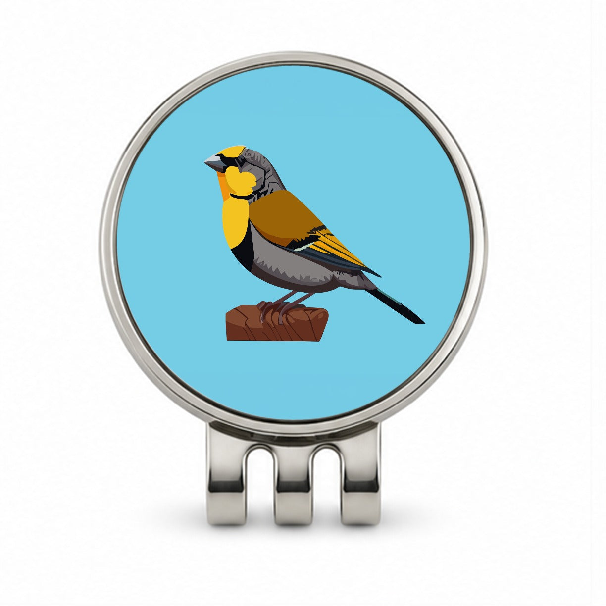 Canary Yellow Bird Golf Hat Clip with Ball Marker