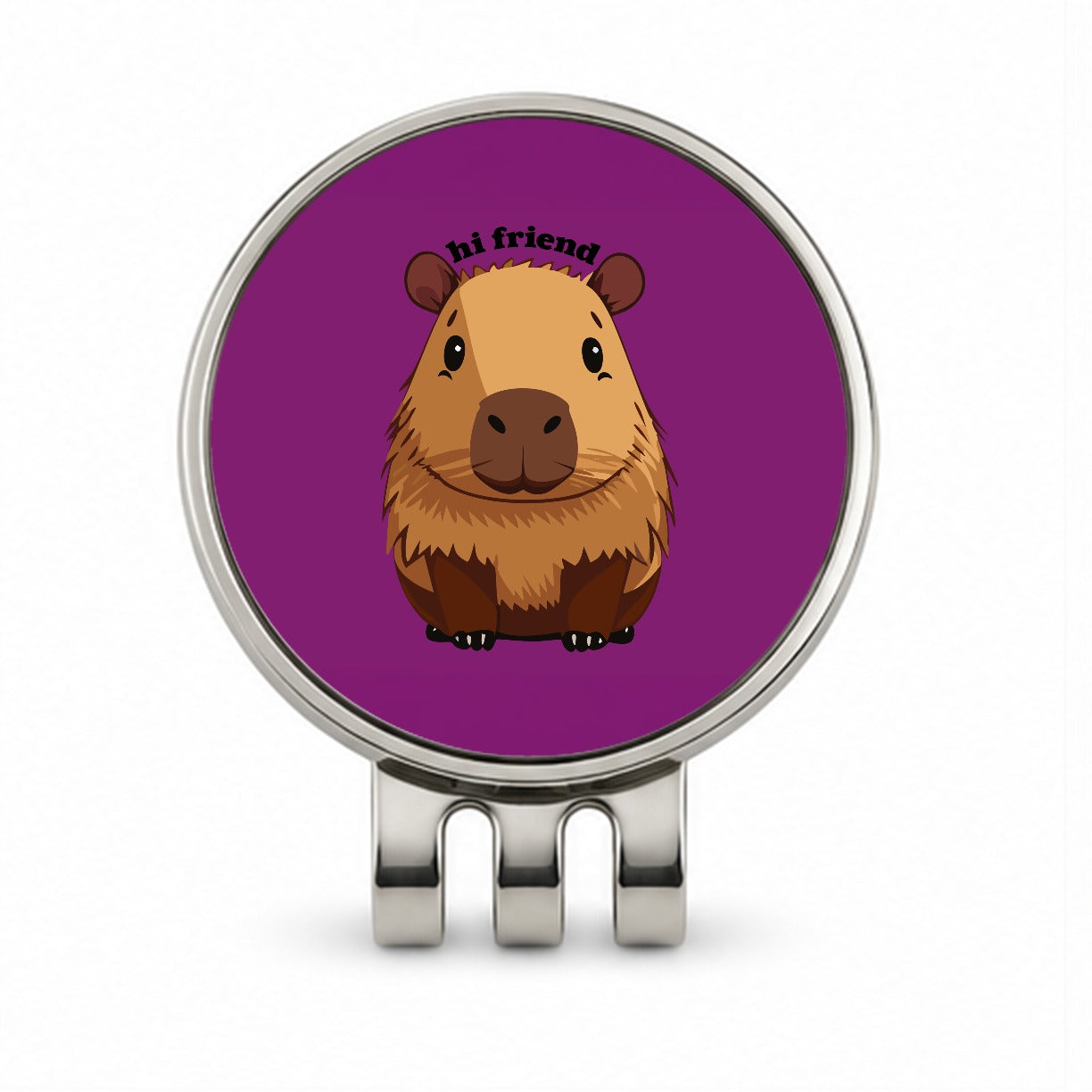 Capybara Hi Friend Hello Funny Golf Hat Clip with Ball Marker