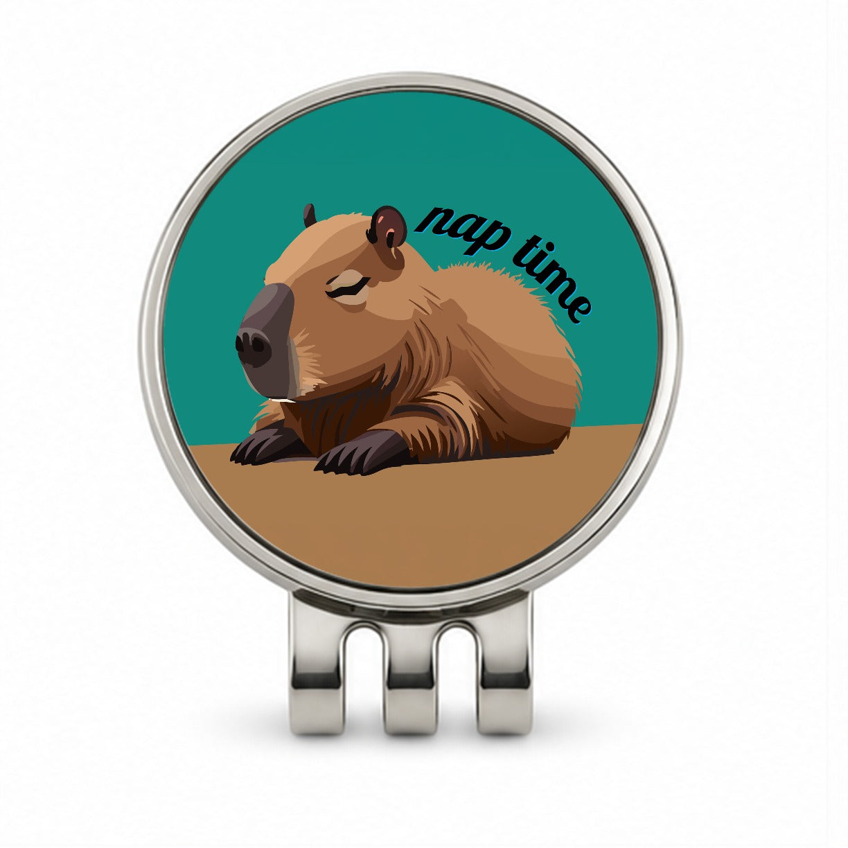 Capybara Nap Time Napping Sleeping Tired Golf Hat Clip with Ball Marker