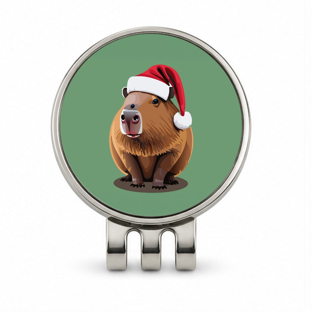 Capybara Santa Hat Christmas Golf Hat Clip with Ball Marker