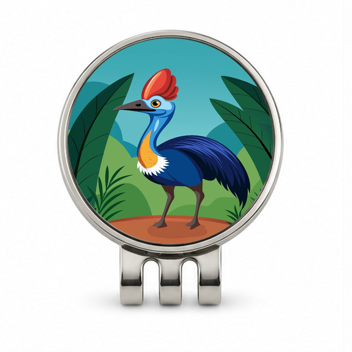 Cassowary Flightless Bird Australian Golf Hat Clip with Ball Marker