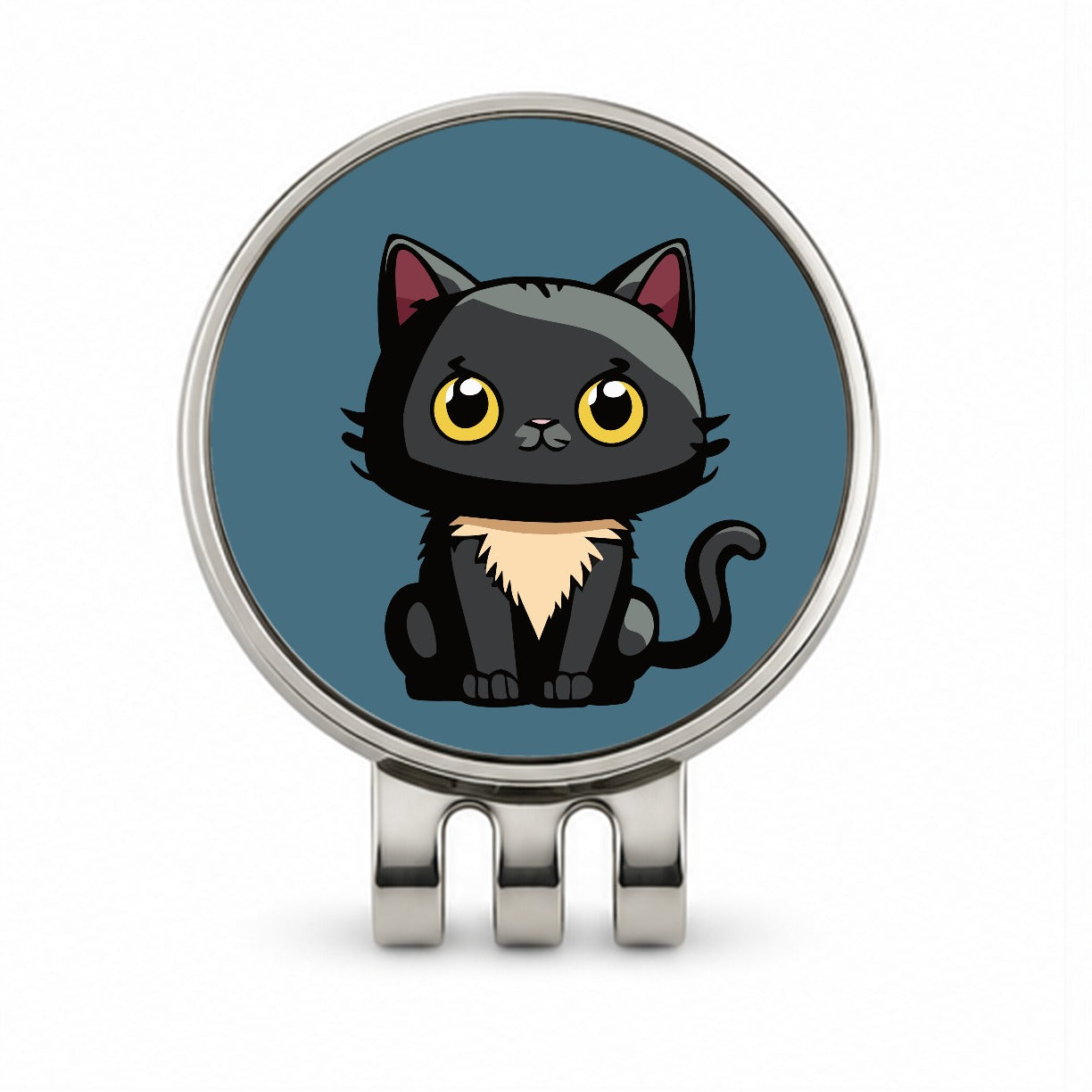 Cat Kitty Chibi Golf Hat Clip with Ball Marker