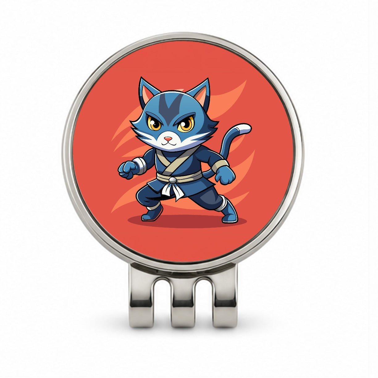 Cat Ninja Golf Hat Clip with Ball Marker