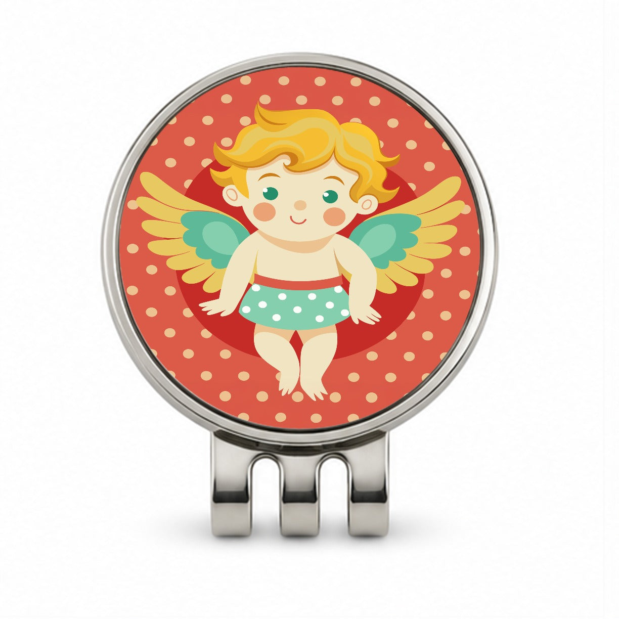 Cherub Cupid Cute Valentines Day Golf Hat Clip with Ball Marker