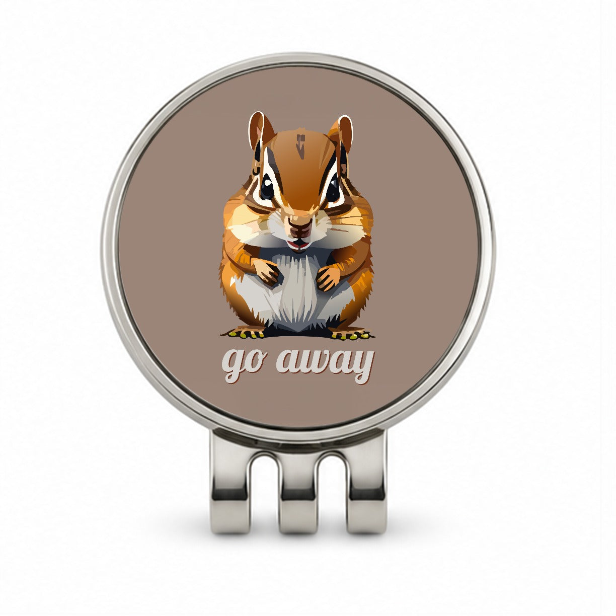 Chipmunk Go Away Staring Funny Golf Hat Clip with Ball Marker