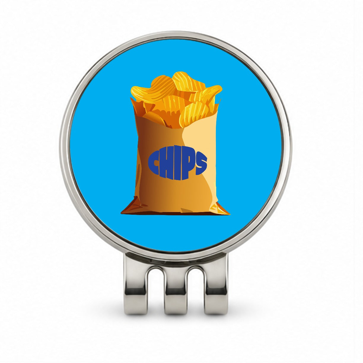 Chips Bag Snack Food Golf Hat Clip with Ball Marker