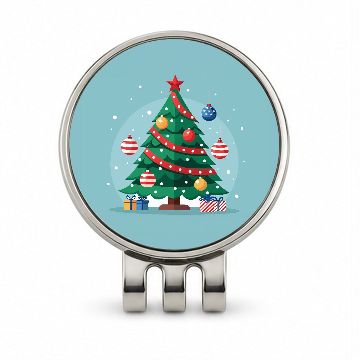 Christmas Patriotic Tree Ornaments Subtle Golf Hat Clip with Ball Marker
