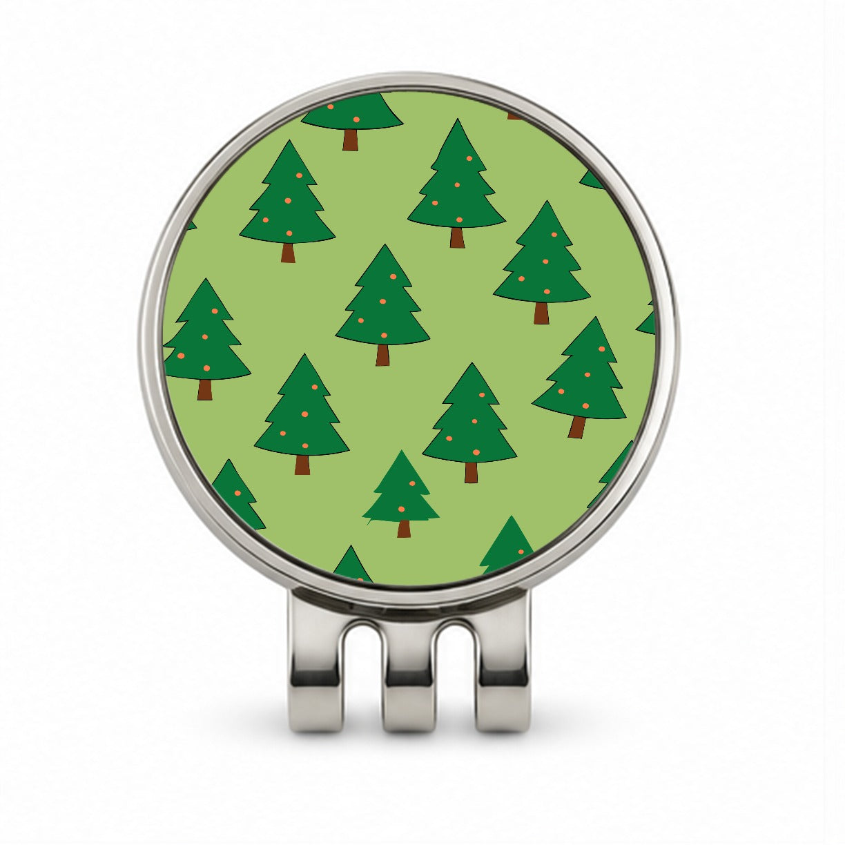 Christmas Trees Green Pattern Golf Hat Clip with Ball Marker