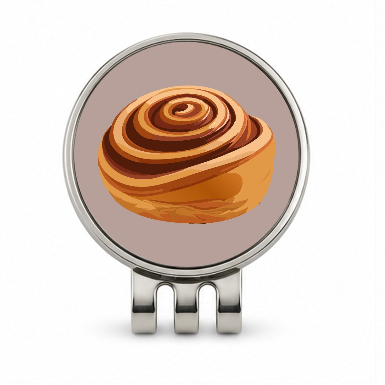 Cinnamon Roll Bun Golf Hat Clip with Ball Marker