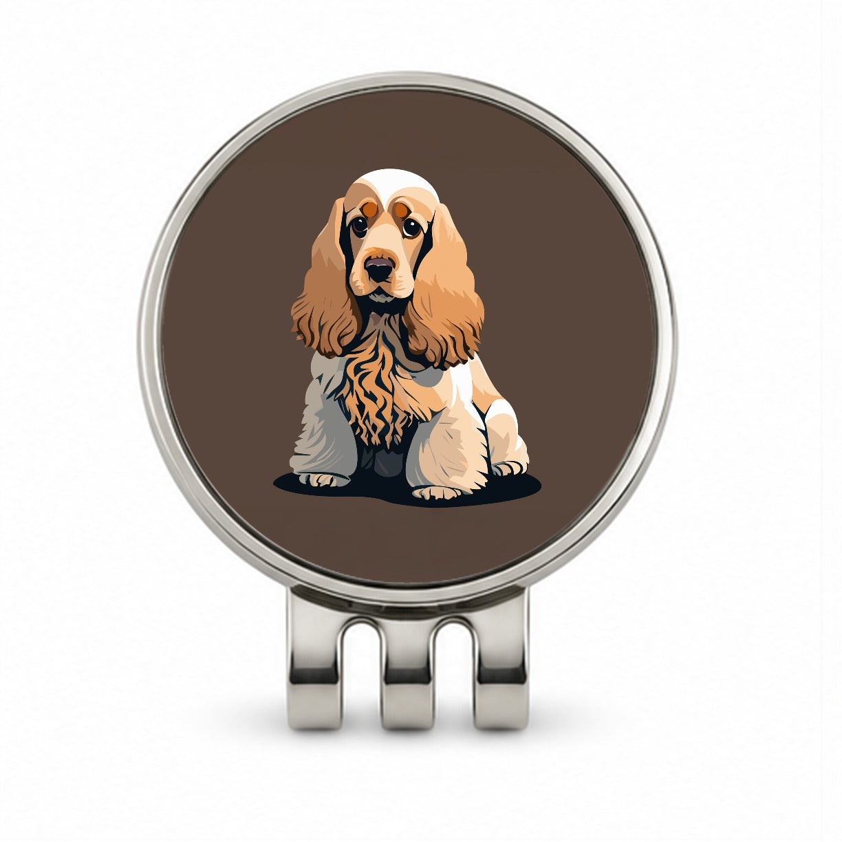 Cocker Spaniel Sitting Golf Hat Clip with Ball Marker