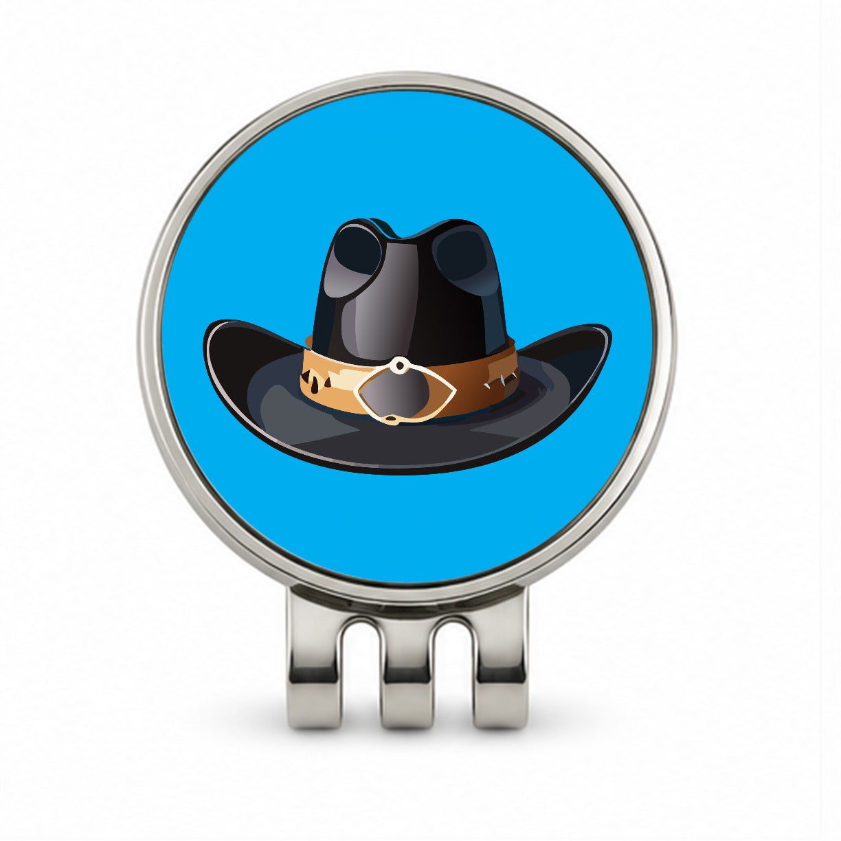 Cowboy Hat Black Western Country Golf Hat Clip with Ball Marker