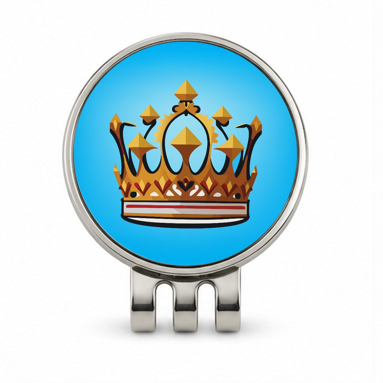Crown King Queen Royalty Golf Hat Clip with Ball Marker
