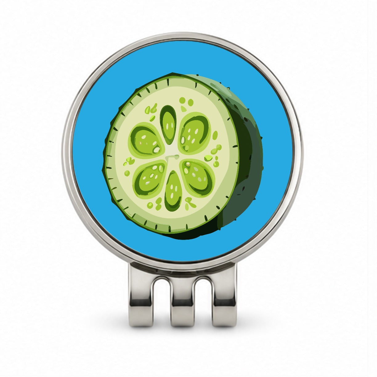 Cucumber Slice Vegetable Golf Hat Clip with Ball Marker