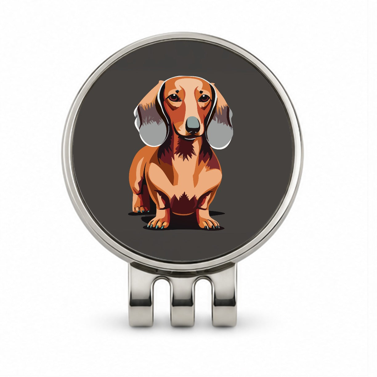 Dachshund Dog Standing Golf Hat Clip with Ball Marker