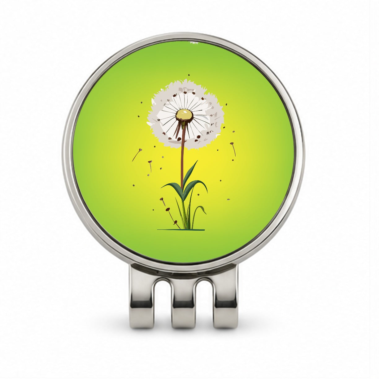 Dandelion Weed Flower Golf Hat Clip with Ball Marker