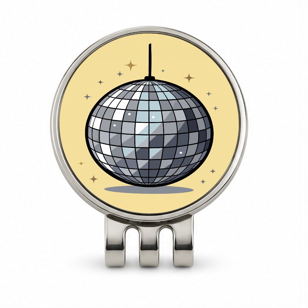 Disco Ball Golf Hat Clip with Ball Marker