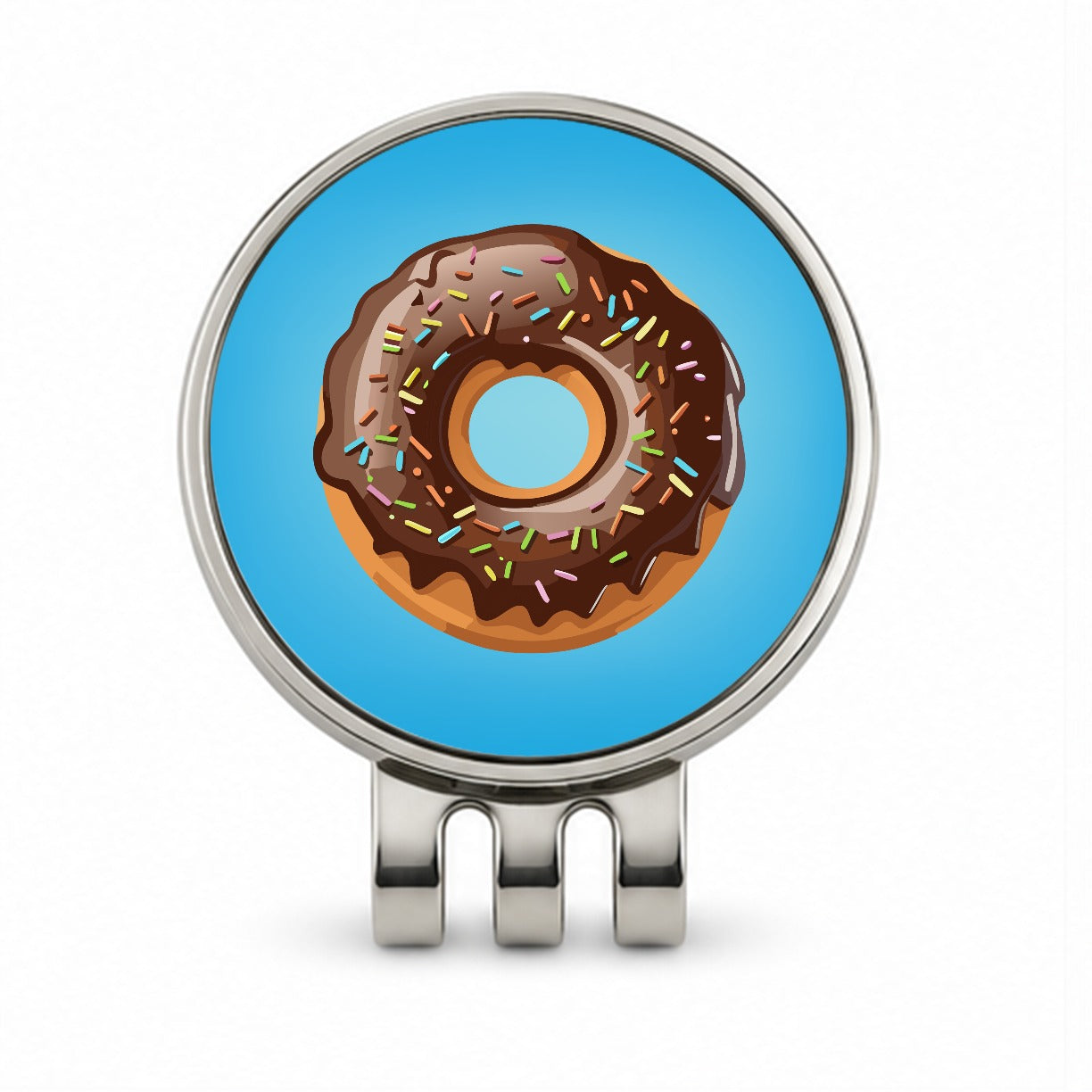 Donut Chocolate Sprinkles Golf Hat Clip with Ball Marker