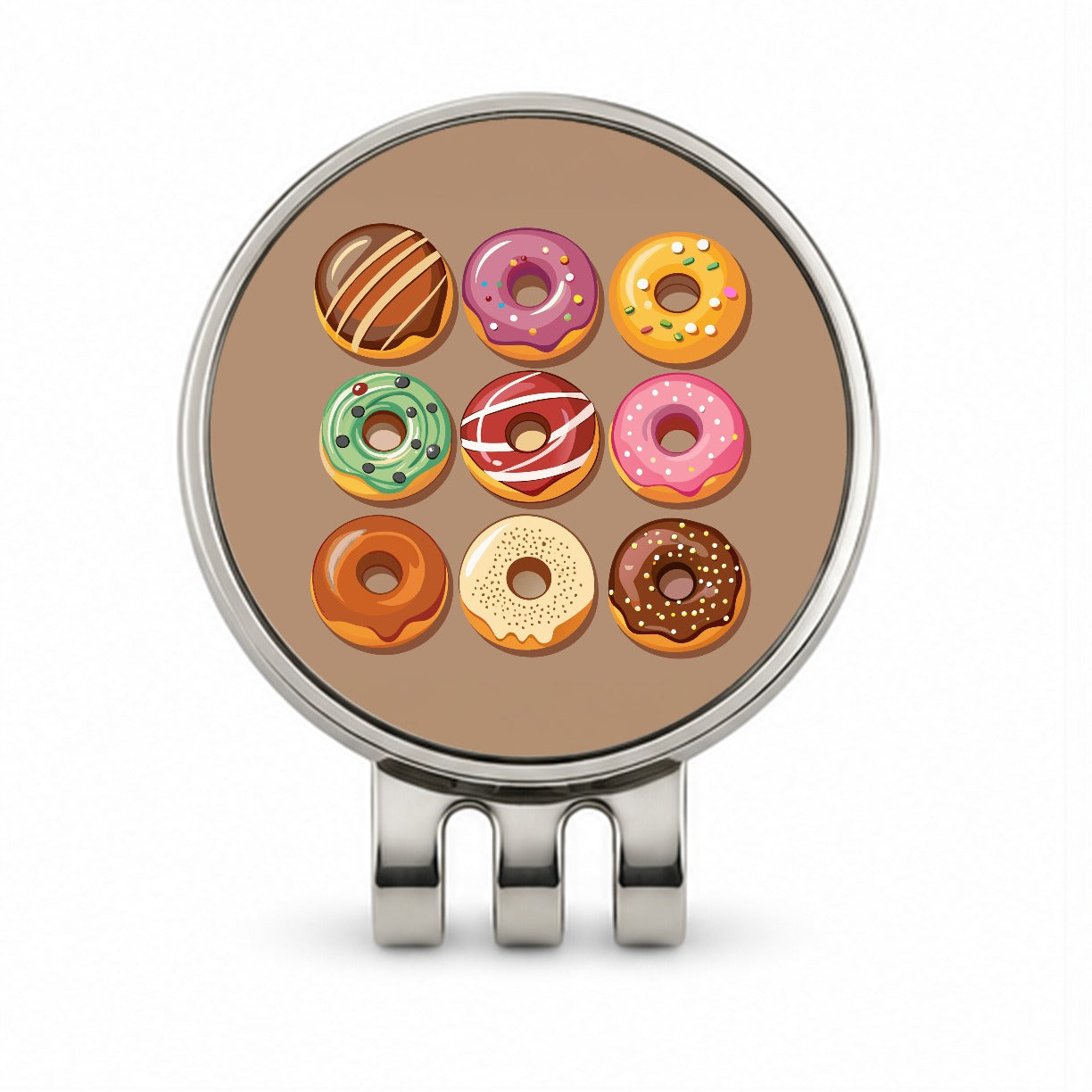 Donuts Tasty Golf Hat Clip with Ball Marker