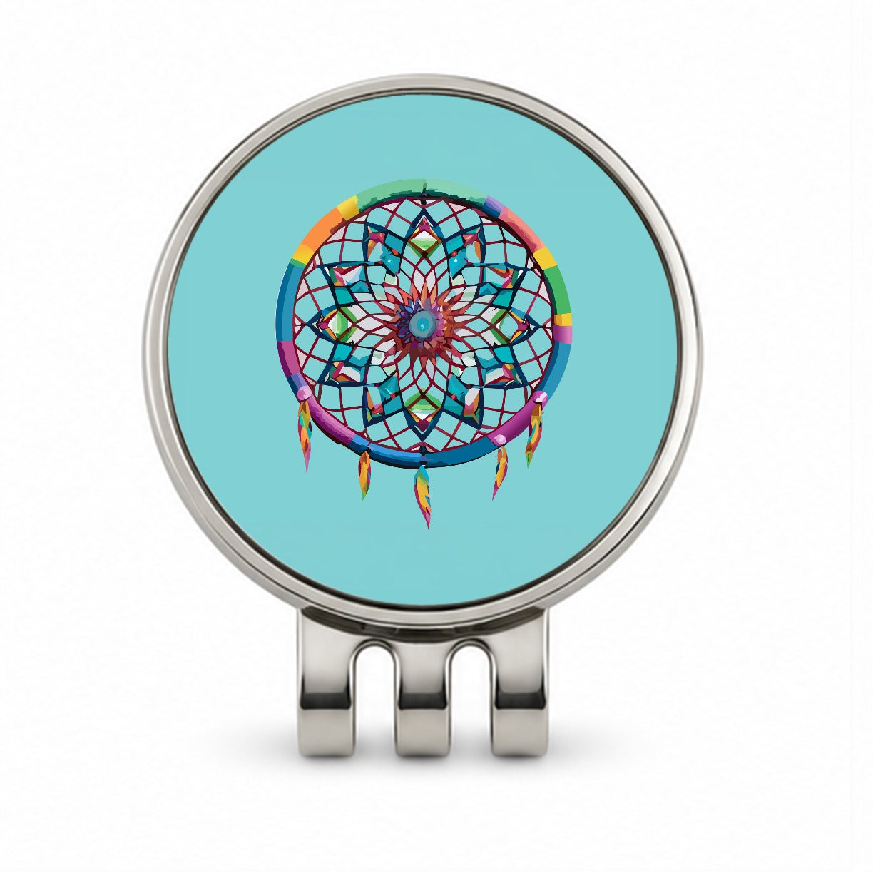Dream Catcher Colorful Feathers Golf Hat Clip with Ball Marker
