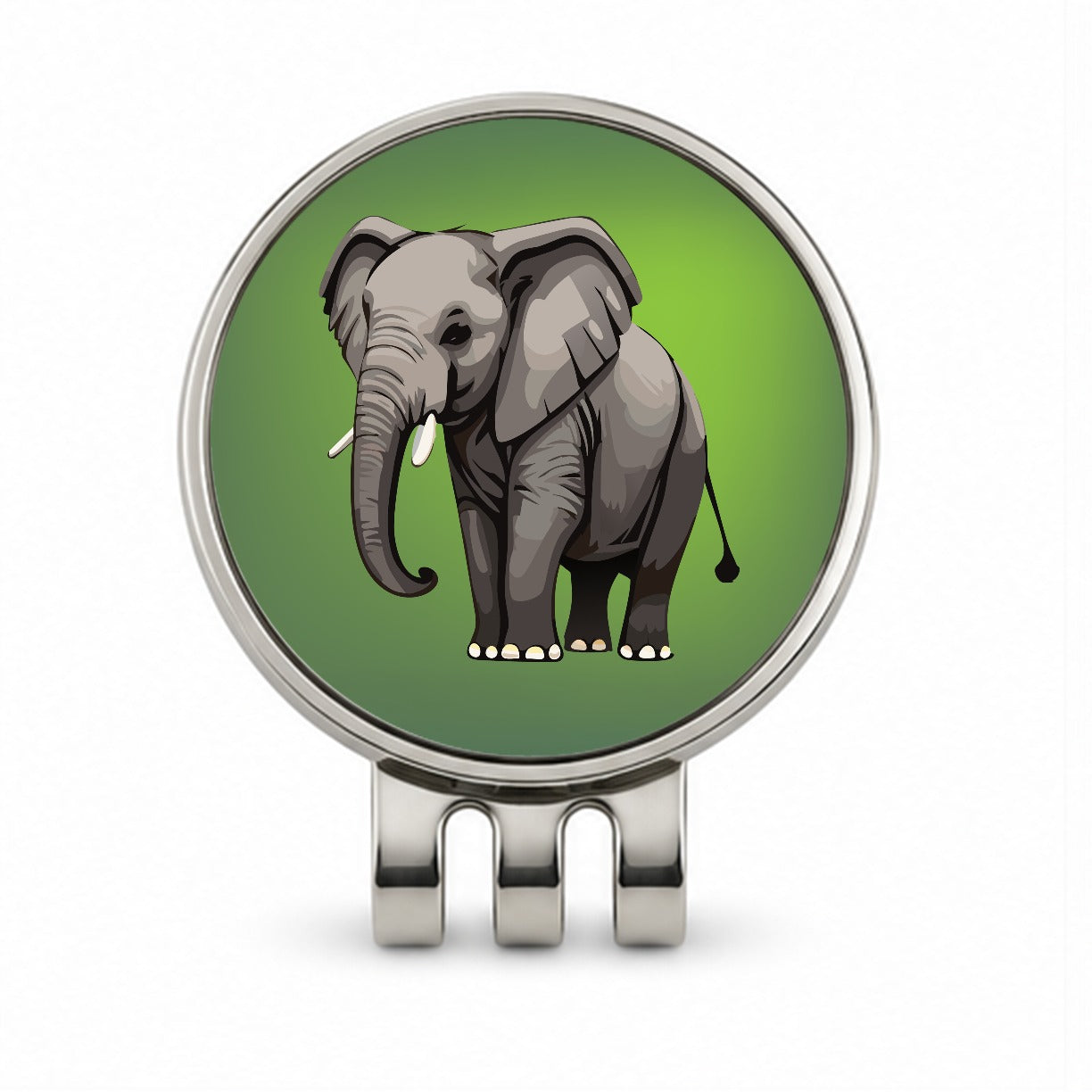Elephant with Tusks Majestic Golf Hat Clip with Ball Marker