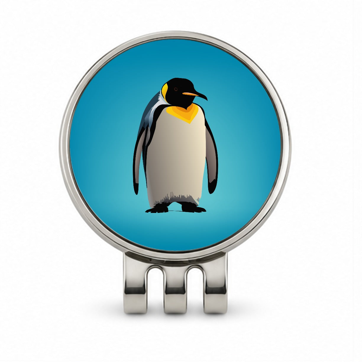 Emperor Penguin Golf Hat Clip with Ball Marker