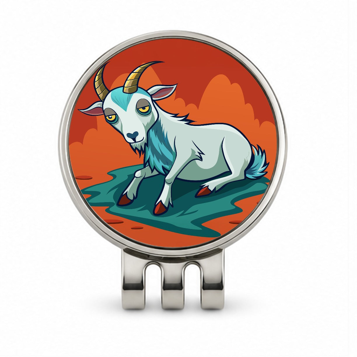 Fainting Goat Funny Golf Hat Clip with Ball Marker