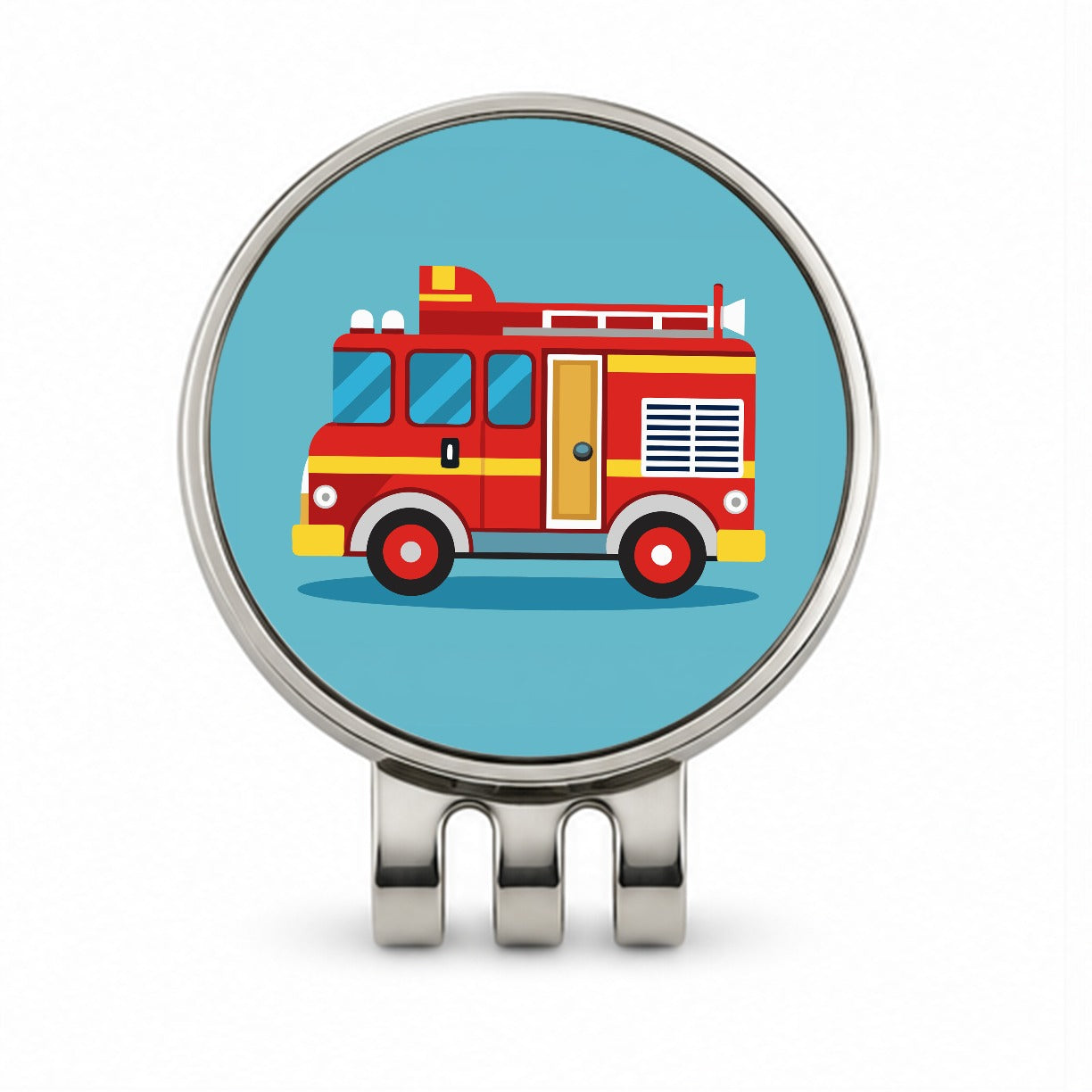 Fire Engine Red Golf Hat Clip with Ball Marker