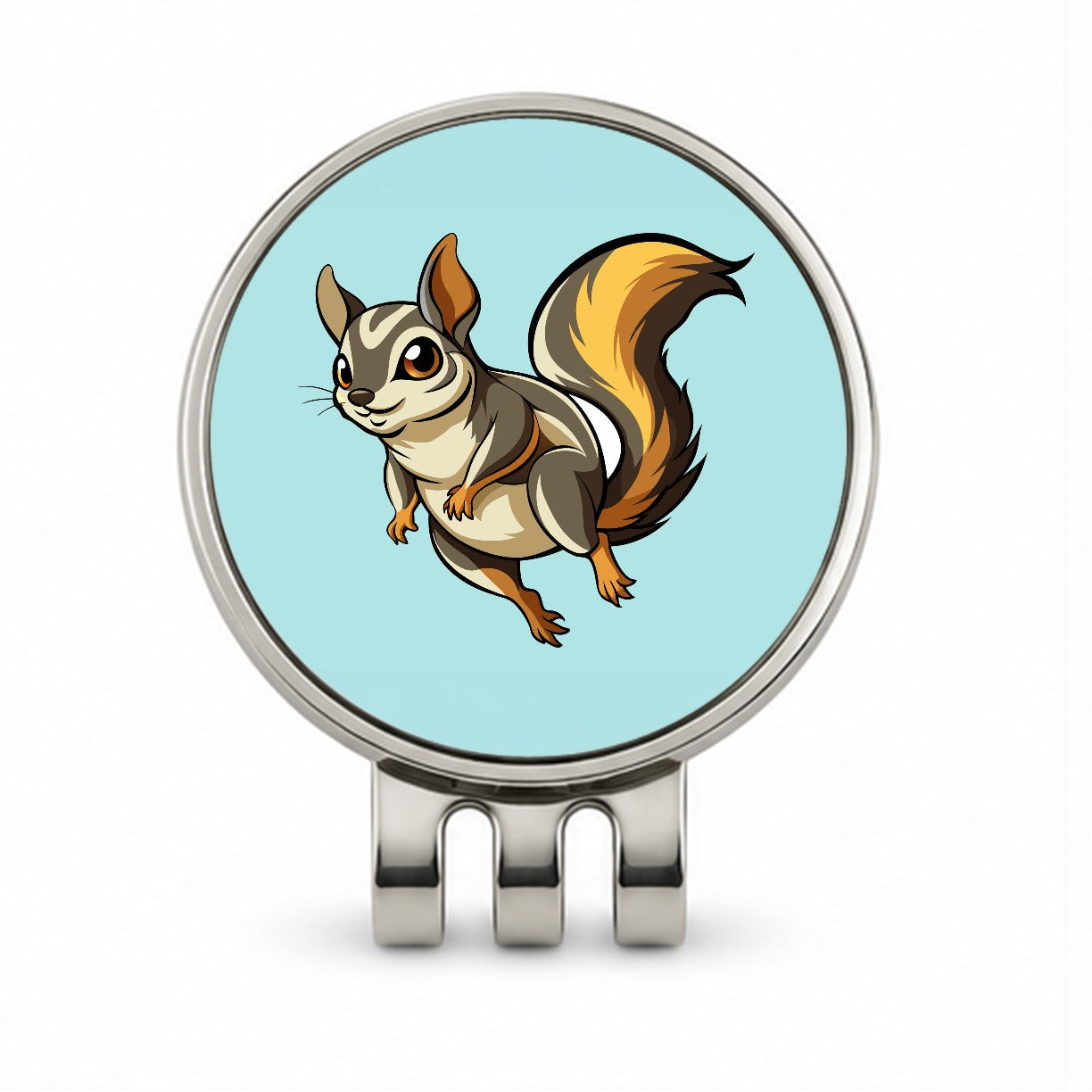 Flying Squirrel Golf Hat Clip with Ball Marker