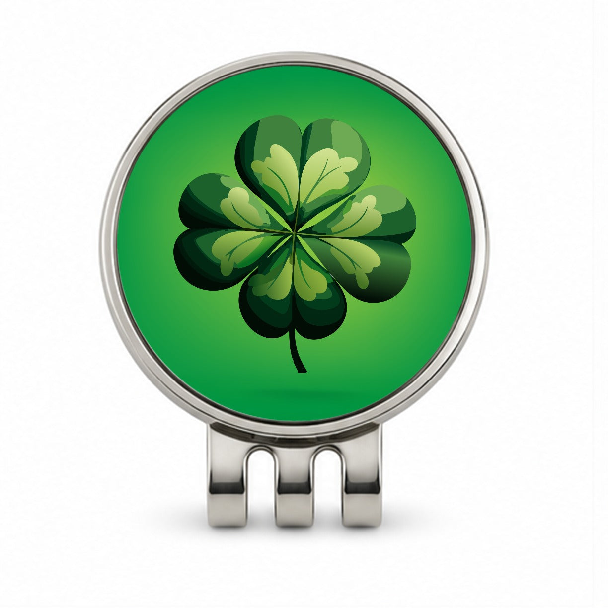 Four Leaf Clover 4 Lucky St Patrick's Day Golf Hat Clip with Ball Marker