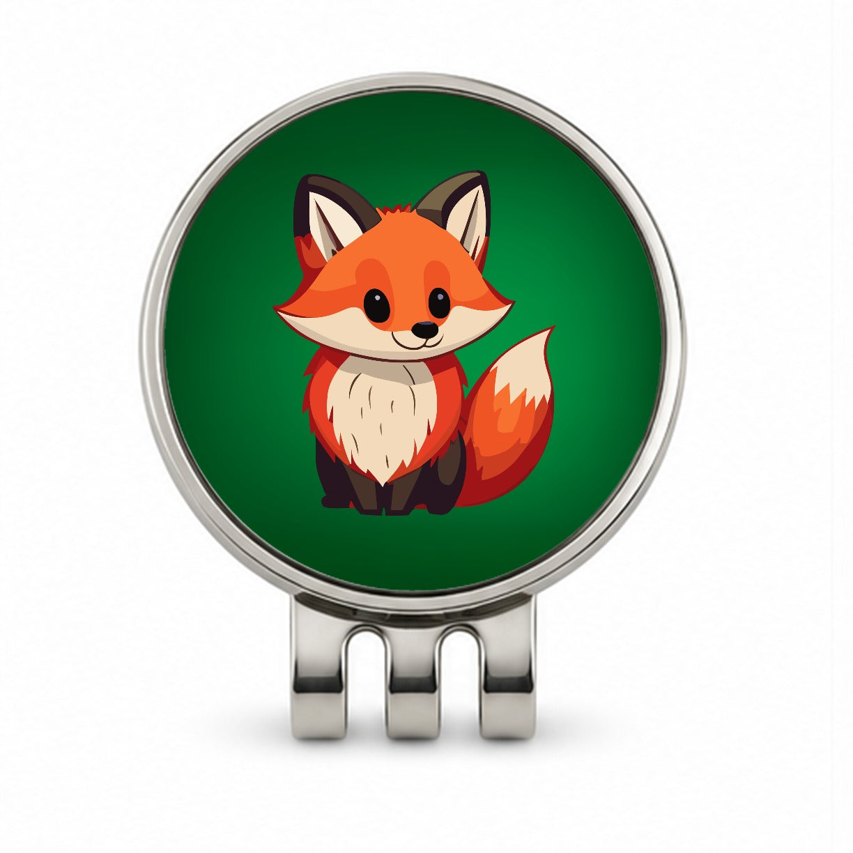 Fox Standing Golf Hat Clip with Ball Marker