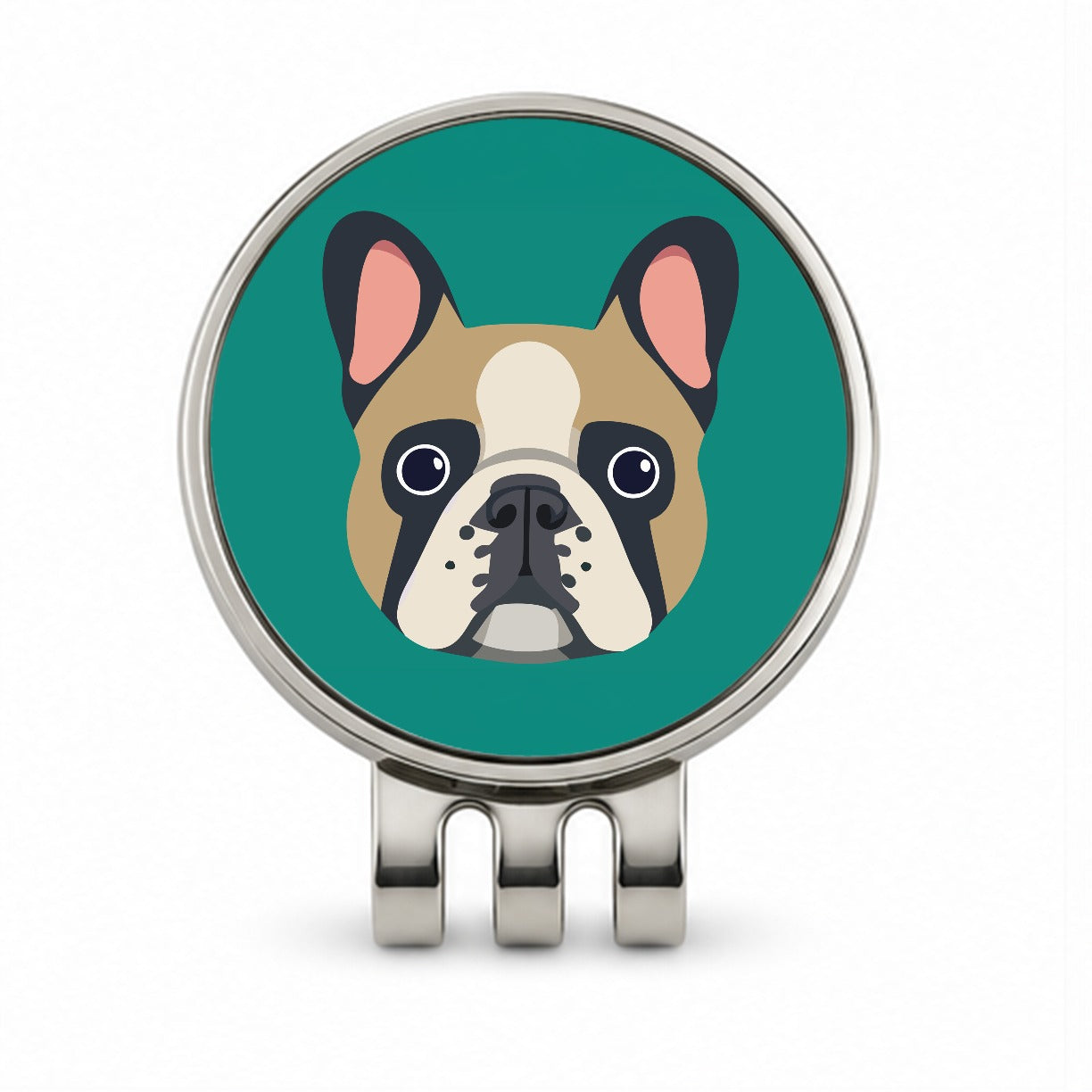 French Bulldog Face Golf Hat Clip with Ball Marker