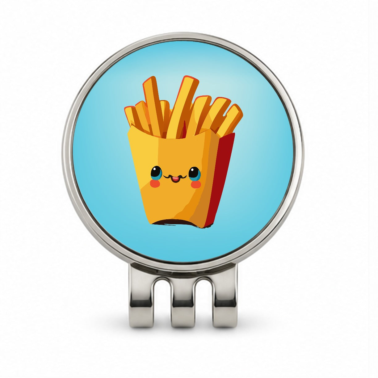 French Fries Smiling Golf Hat Clip with Ball Marker