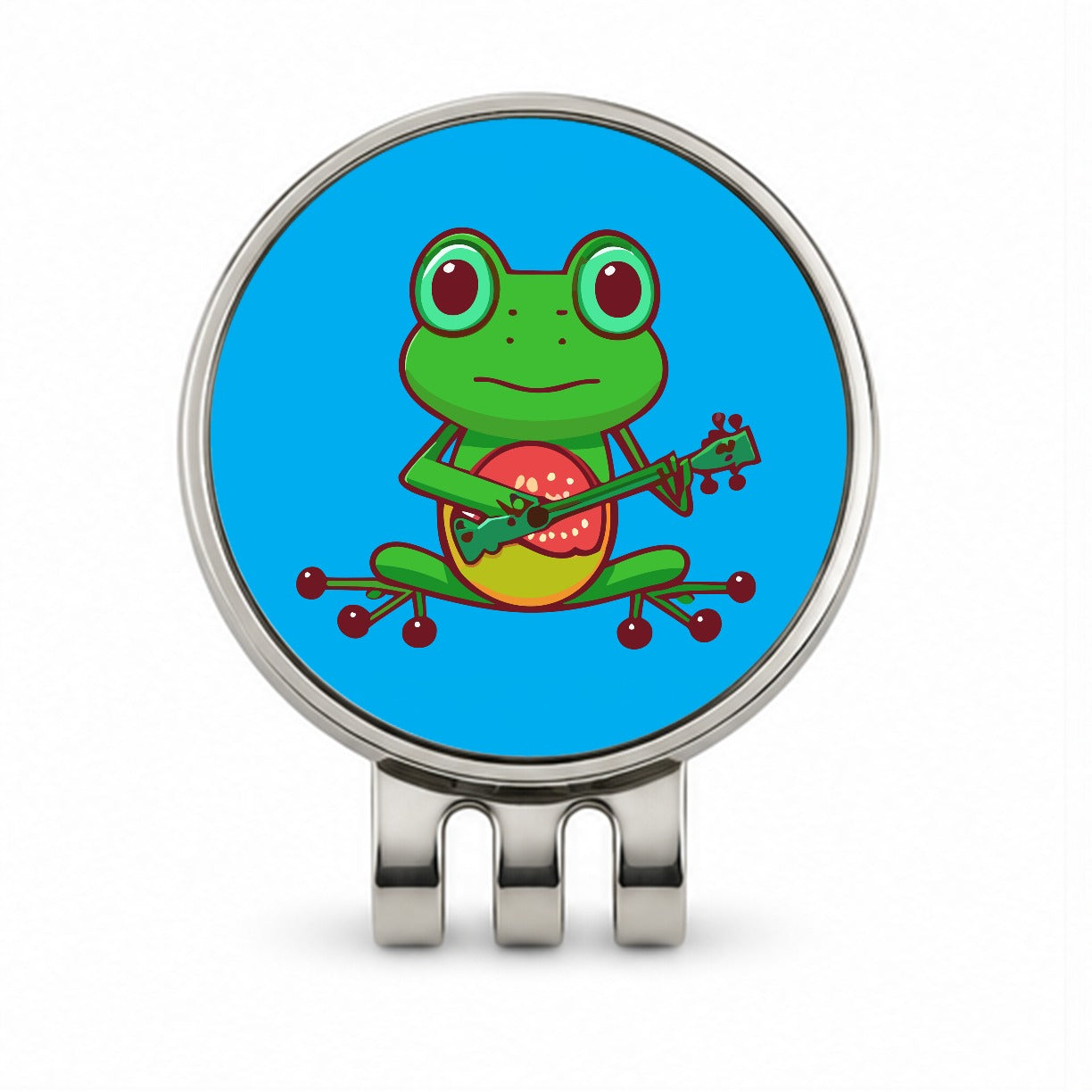 Frog Playing Banjo Guitar Music Funny Golf Hat Clip with Ball Marker