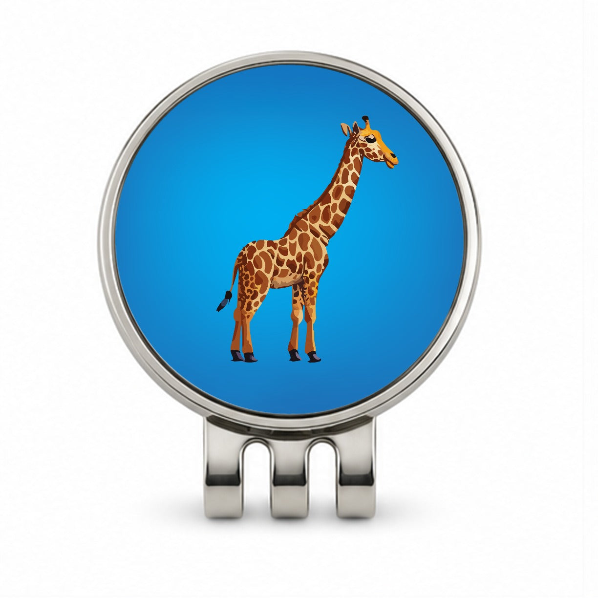 Giraffe Watercolor Golf Hat Clip with Ball Marker
