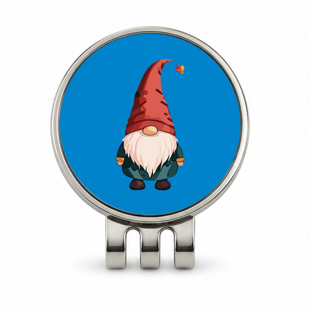 Gnome Standing Red Hat Golf Hat Clip with Ball Marker